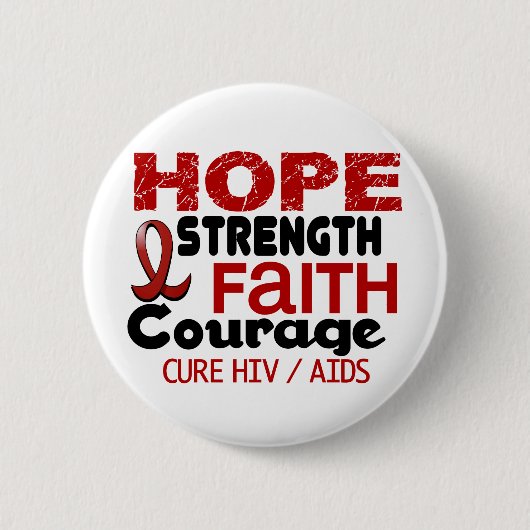 AIDS HIV HOPE 3 RONDE BUTTON 5,7 CM (Voorkant)