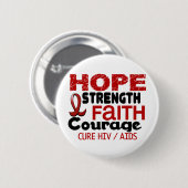 AIDS HIV HOPE 3 RONDE BUTTON 5,7 CM (Voorkant /achterkant)