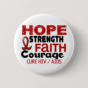 AIDS HIV HOPE 3 RONDE BUTTON 5,7 CM