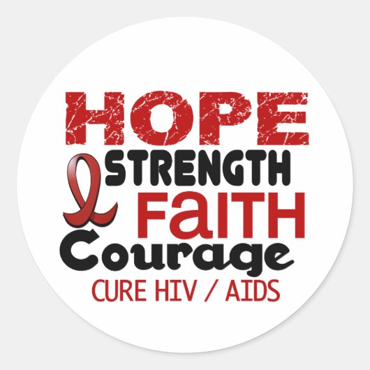 AIDS HIV HOPE 3 RONDE STICKER (Voorkant)