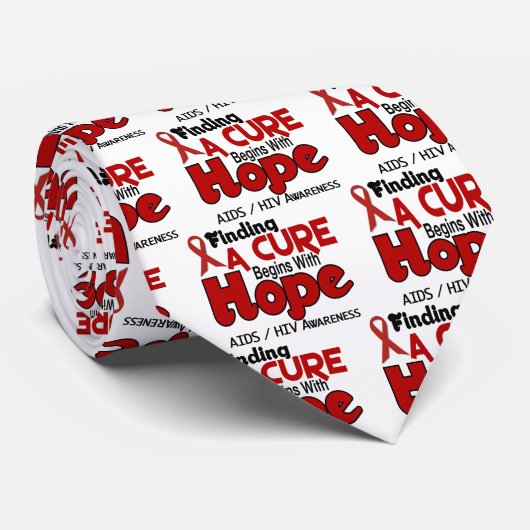 AIDS HIV HOPE 5 STROPDAS (Opgerold)