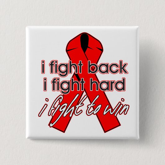 AIDS HIV I vecht terug Vierkante Button 5,1 Cm (Voorkant)