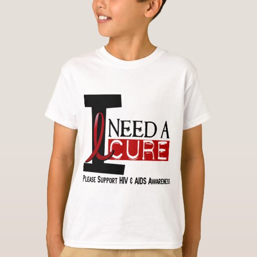 AIDS / HIV IK HEB EEN CURE 1 NODIG T-SHIRT (Voorkant)