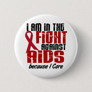 AIDS HIV in de strijd 1 I Ronde Button 5,7 Cm