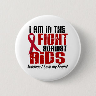 AIDS HIV in de strijd tegen 1 vriend Ronde Button 5,7 Cm