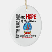 AIDS HIV Kerstmis 3 SneeuwWereldbol Ornamenten (Rechts)