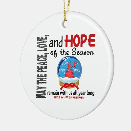 AIDS HIV Kerstmis 3 SneeuwWereldbol Ornamenten (Links)