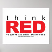 AIDS/HIV Think Red Poster (Voorkant)