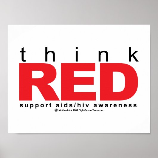 AIDS/HIV Think Red Poster (Voorkant)