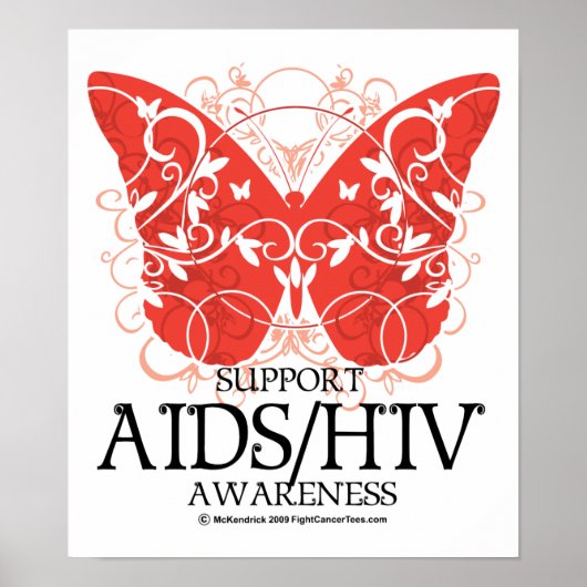AIDS/HIV-vlinder Poster (Voorkant)