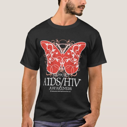AIDS/HIV-vlinder T-shirt (Voorkant)