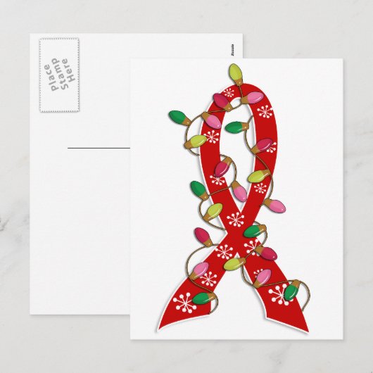 AIDS-kerstlampje Feestdagenkaart (Voorkant / Achterkant)