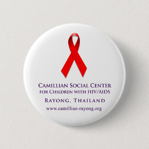 AIDS-lint (knop) Ronde Button 5,7 Cm
