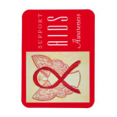 AIDS Red Awareness Ribbon Angel Custom Gift Magnet Magneet (Verticaal)