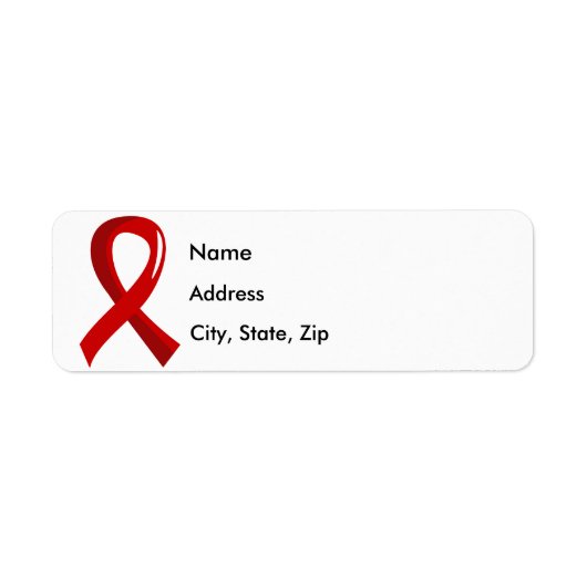 AIDS Red Ribbon 3 Etiket (Voorkant)