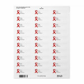 AIDS Red Ribbon 3 Etiket (Full Sheet)