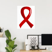 AIDS Red Ribbon 3 Poster (Thuiskantoor)