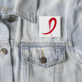 AIDS Red Ribbon A4 Vierkante Button 5,1 Cm (In situ)