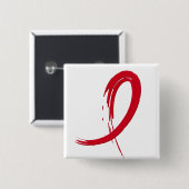 AIDS Red Ribbon A4 Vierkante Button 5,1 Cm (Voorkant /achterkant)