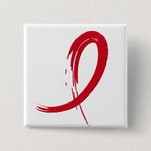AIDS Red Ribbon A4 Vierkante Button 5,1 Cm