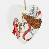 AIDS "Red Ribbon" Awareness Angel Keramisch Ornament (Rechts)