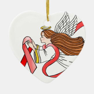 AIDS "Red Ribbon" Awareness Angel Keramisch Ornament