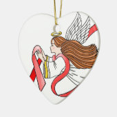 AIDS "Red Ribbon" Awareness Angel Keramisch Ornament (Links)