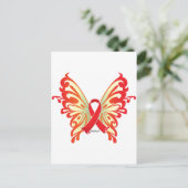 AIDS Ribbon Butterfly Briefkaart (Staand voorkant)