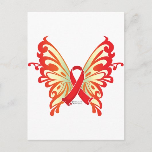 AIDS Ribbon Butterfly Briefkaart (Voorkant)