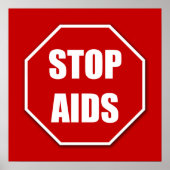 Aids rood Poster stoppen Afdrukken (Voorkant)