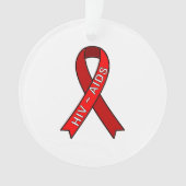 Aidsornament van lint ornament (voorkant)