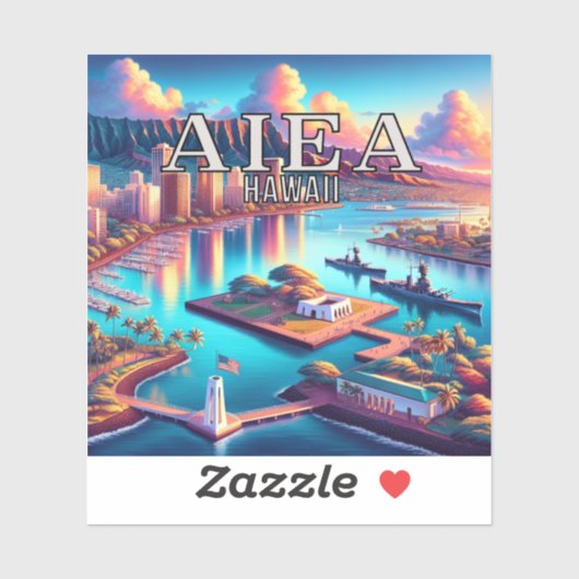 Aiea Hawaii 3 inch Vinyl Sticker (Vel)