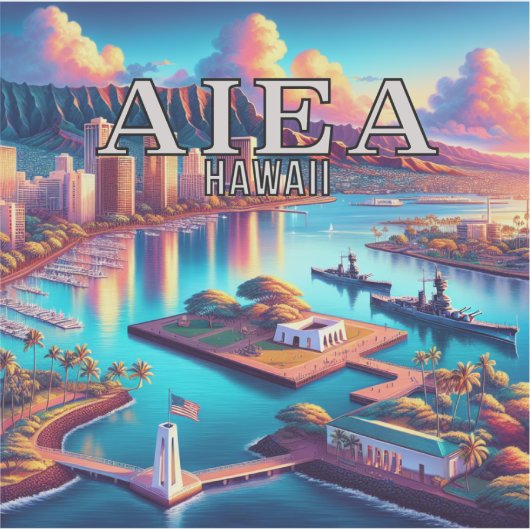 Aiea Hawaii 3 inch Vinyl Sticker (Voorkant)