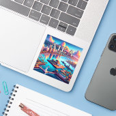 Aiea Hawaii 3 inch Vinyl Sticker (Laptop met iPhone)