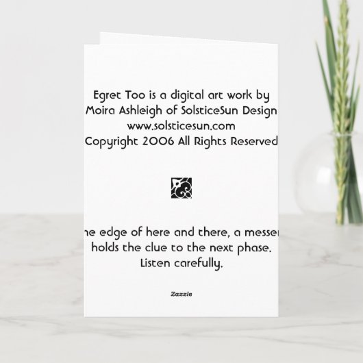 Aigrette ook kaart (Achterkant)