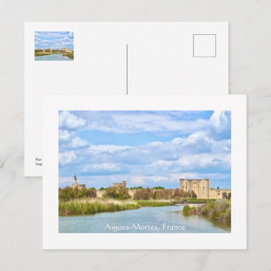 Aigues-Mortes, ommuurde stad, Provence, Frankrijk Briefkaart (Voorkant / Achterkant)