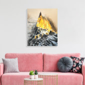 Aiguille des Deux Aigles Sunrise, Chamonix Canvas Afdruk (Insitu (Woonkamer))