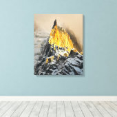 Aiguille des Deux Aigles Sunrise, Chamonix Canvas Afdruk (Insitu (Houten vloer))