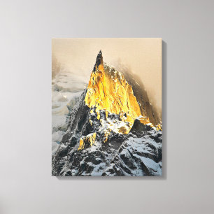 Aiguille des Deux Aigles zonsopgang, Chamonix Canvas Afdruk