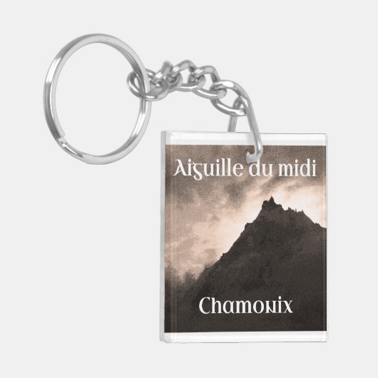 Aiguille du Midi, Mont Blanc Mountain Sleutelhanger (Voorkant Links)