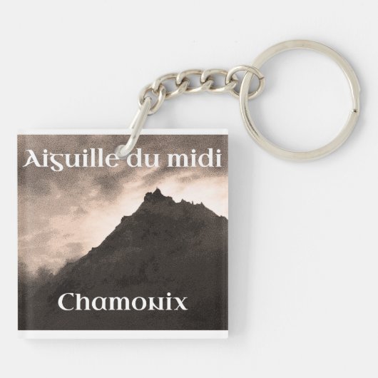 Aiguille du Midi, Mont Blanc Mountain Sleutelhanger (Achterkant)