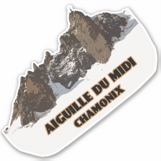 Aiguille du Midi, Mont Blanc Mountain Sticker (Voorkant)