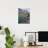 Aiguille du Midi reflectie in Lac Bleu Poster (Thuiskantoor)