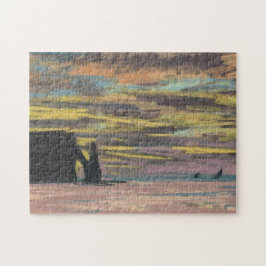 Aiguille & Porte d'Aval Etretat Sunset Monet Fine Legpuzzel