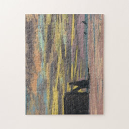 Aiguille & Porte d'Aval Etretat Sunset Monet Fine Legpuzzel