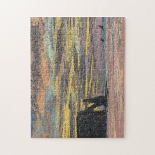 Aiguille & Porte d'Aval Etretat Sunset Monet Fine Legpuzzel (Verticaal)