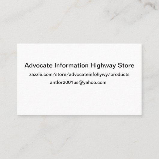 AIH Store Visitekaartje (Achterkant)