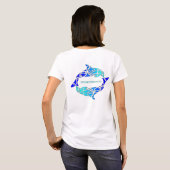 Aihe (Dolphins) T-shirt of Hoodie - Blauw op wit (Achterkant volledig)