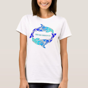 Aihe (Dolphins) T-shirt of Hoodie - Blauw op wit