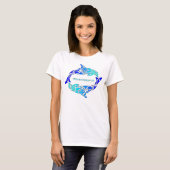 Aihe (Dolphins) T-shirt of Hoodie - Blauw op wit (Voorkant volledig)